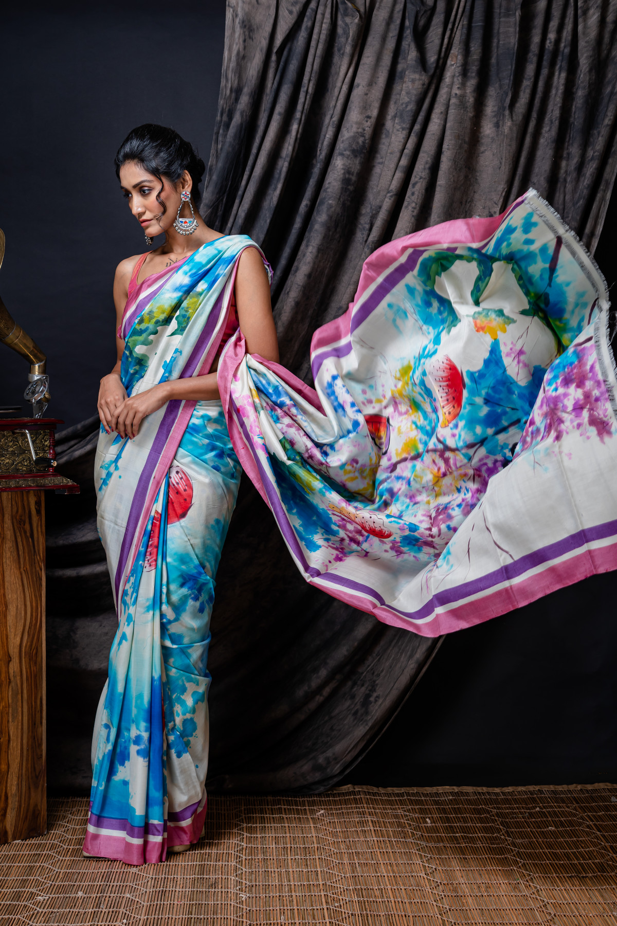 Hand Painted Mulberry Silk Saree